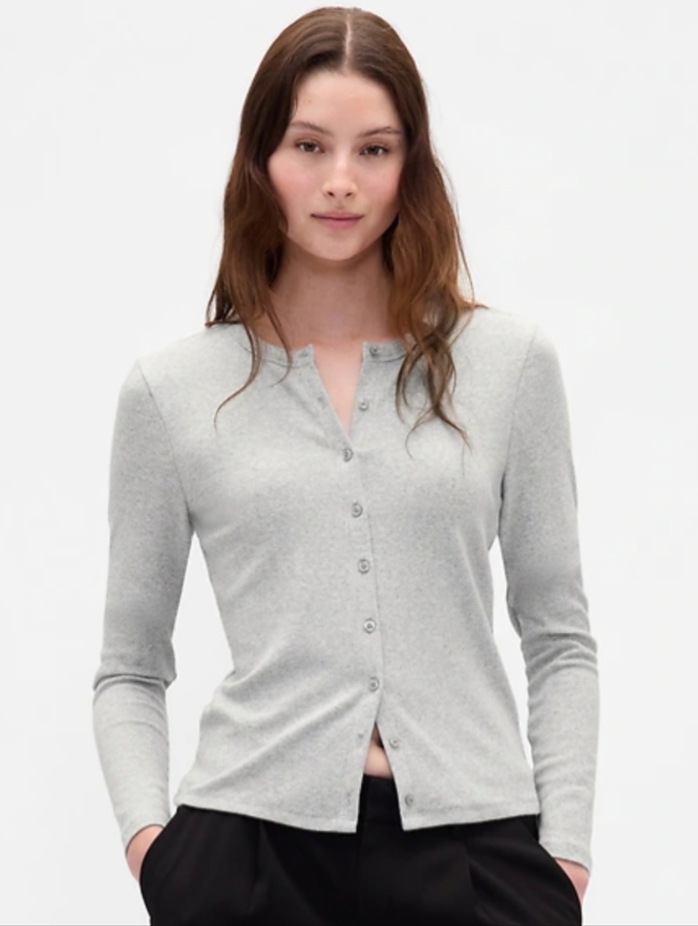 J CREW Light Gray Crewneck Cardigan Women's Size Medium